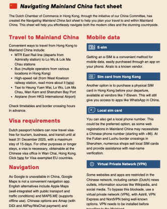 Navigating Mainland China Fact Sheet